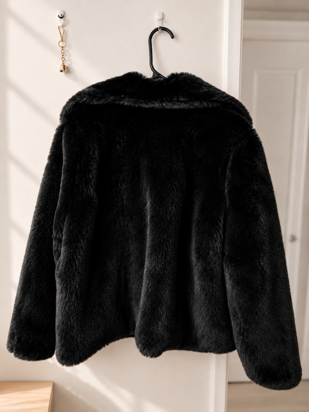 INC International Concepts Plush Faux-Fur Coat - Black - Picture 2 of 6